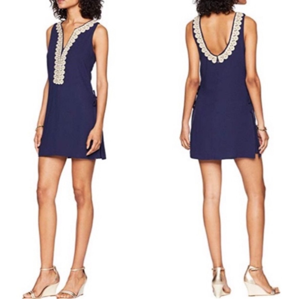 Lilly Pulitzer Donna Romper True Navy 00 NWT
